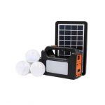 Mini Solar Lighting System With 4 Lights - Black